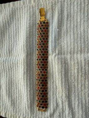 Joan Rivers Gold-Tone Bracelet with Red and Green Enamel